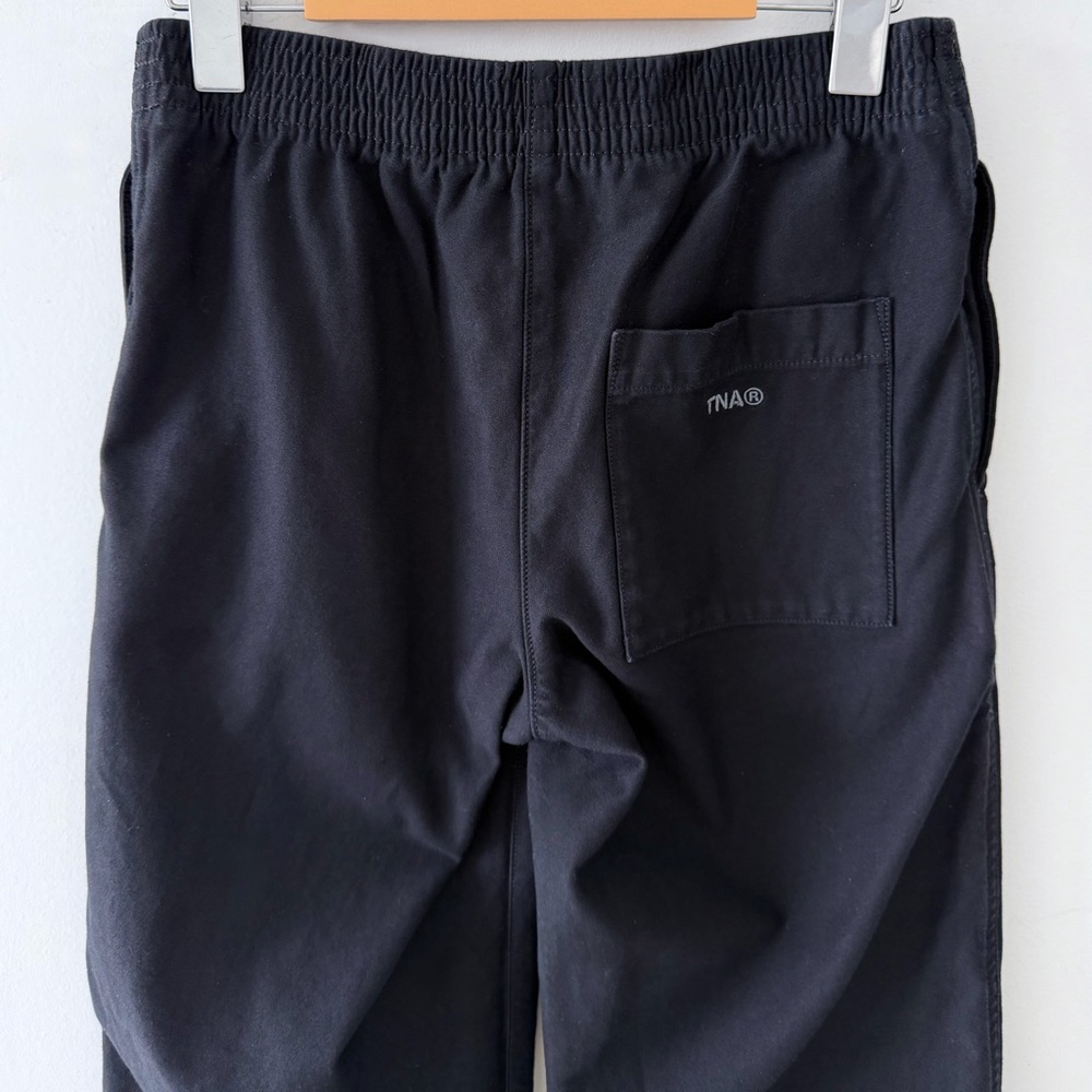 Aritzia TNA Christie Pant Black Wide Leg Pull On Cotton | 2XS Elastic Waist - Picture 10 of 16